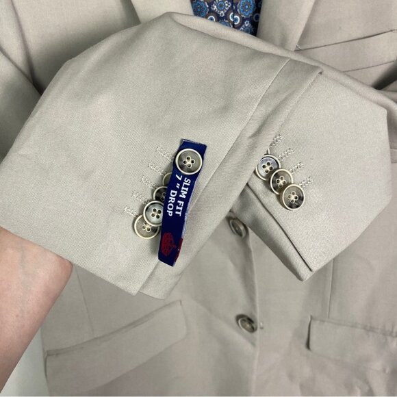 NEW Soul of London Suit Jacket Size 38R Simons Formalwear Dress Pants Beige Coat - Picture 11 of 14